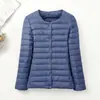 Integrada de Aerolínea Ligera para Mujer Plumón de Pato Blanco Estación Europea de Gama Alta Chaqueta con Cuello en V Chaqueta Ligera Corta para Mujer Primavera y Otoño