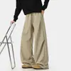 Outono de 2026 Novo Calça Longa Casual Solta Tamanho Plus para Homens 100% Fibra de Poliéster - Tecido Sarja 275g
