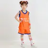 Conjunto de Uniforme de Basquete Infantil Roupa de Apresentação para Jardim de Infância Meninos e Meninas Estudantes Jerseys Pai-Filho com Texto Impresso Verão Peça Única Atacado