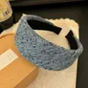Estilo Tweed Azul Estilo Preguiçoso Brilho Fino Faixa de Cabeça Topo Craniano Alto Faixa de Cabeça de Esponja Grossa Azul de Alta Qualidade Novo Estilo 2025