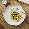 Estilo Retro Bol de Forma Especial Estilo Japonés Bol de Cerámica Venta al por Mayor Temperatura Variable del Horno Vajilla Plato Bol para Verduras del Hogar Bol Salah Plato para Verduras