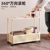 Carrito Móvil Retro, Mesa Lateral para Sofá de Sala de Estar, Mesa de Café Pequeña Multifuncional, Estante de Almacenamiento Simple, Mesa de Esquina, Mesa Lateral Pequeña