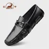 Zapatos de Cuero para Hombre Ram Cuero Genuino Transpirables Casual de Negocios Mocasines sin Cordones Suela Suave Piel de Vaca Zapatos de Conducir Dropshipping