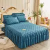 Série de saia de cama de algodão lisa lixada produto único saia de cama de algodão puro pode ser combinada com saia de cama de três peças de comércio exterior fornecimento