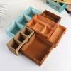 Escritorio Creativo zakka Maceta de Madera para Plantas Suculentas Caja de Madera para Suculentas Adornos de Madera Maciza Vintage Caja de Almacenamiento de Madera