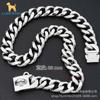 Correa Gruesa Sólida para Perro de 23 mm de Ancho en Stock Collar para Perro de Acero Inoxidable Collar para Mascota de Acero Titanio Fabricante Mayorista
