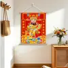 Pintura en Rollo del Dios de la Riqueza - Arte en Rollo de Tela Festivo Estilo Chino Nuevo para Entrada, Sala de Estar, Fachada de Tienda - Pintura Decorativa con Significado de Atracción de Riqueza