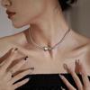 Nueva cadena de clavícula de plata de ley s925 con correa de industria pesada, hermoso collar, moda femenina, personalidad, lujo ligero, alta calidad, joyería de moda