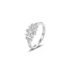 Anillo de Boda de Lujo Ligero con Circonita Cúbica Sintética Incrustada Xuping, Aleación de Cobre con Chapado en Blanco, Anillo de Nicho Transfronterizo para Mujeres