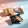 Caja almohada de papel kraft estilo europeo, mini caja de dulces temática de bosque, caja de papel para tarjeta de agradecimiento de cumpleaños