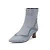 En Stock 2026 Comercio Exterior Transfronterizo Amazon Dropshipping Bloques de Color Estampado de Serpiente Botas Cortas de Mujer Otoño e Invierno con Cremallera Lateral