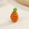 Bolsa de frutas criativa feita à mão em crochê, com designs de laranja, morango e flor, enfeites de tricô, bonecas e acessórios decorativos DIY