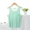 Conjunto de Colete Infantil para Meninos Verão Seda de Gelo Estilo Fino para Meninas Camiseta Regata Modal Sem Costura para Crianças e Bebês