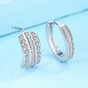 Brincos assimétricos de diamante de prata esterlina S925 estilo coreano, elegantes e elegantes, brincos simples e combinados, joias Tremella