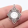 Colgante Individual/Doble de Plata Antigua 32x23mm 2.8g, se puede equipar con accesorios huecos tallados en forma de rombo de 12mm