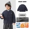 Abrigo de invierno acolchado de algodón para niños estilo europeo derecho, prenda exterior de bebé forrada de polar, top de invierno engrosado para niños, ropa para niños, ropa de invierno