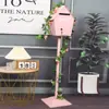 Buzón de Hierro Forjado Estilo Británico Montado en Pared con Cerradura, Caja de Amor