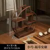 Suporte de Mesa em Madeira Maciça Estilo Chinês para Xícaras de Chá Conjunto de Chá Prateleira de Armazenamento para Chá Armazenamento de Bule Pequeno Exibição de Bule de Argila Roxa