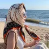 Bufanda de seda sintética para mujer, pañuelo cuadrado grande, pañuelo de gasa, chal de verano de alta gama para habitaciones con aire acondicionado, bufanda cuadrada cálida 90x90