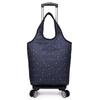 Carrito de compras de gran capacidad con ruedas giratorias silenciosas plegables, impermeable y resistente al desgaste, carrito de compras portátil para supermercado, personalizable
