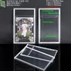 Portatarjetas con Carcasa de Alta Transparencia Funda Acrílica para Tarjetas Marco de Exhibición de Fotos de Celebridades Caja Protectora para Tarjetas Conmemorativas con Lámina de Oro