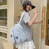 Bolso de Hombro de Encaje de Lunares Parche Japonés Dulce de Estrella y Corazón Mochila para Estudiantes Mochila de Viaje de Gran Capacidad