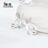 S925 Sterling Silver Double Love Ear Nails Mulheres Três-Linha Nicho Design Sense Sweet Internet Celebridade Elegante All-Match Brincos Luz Estilo de Luxo