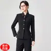 Outono 2026 Petite Estudante Universitário Estágio Deslocamento Formal Roupas de Trabalho Traje Profissional de Ponta Conjunto de Terno Preto Mulheres