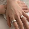 Anillo Minimalista Smiley Estilo Fresco para Mujer ins Letras en Inglés Apertura de Pan Anillo Ajustable 2023 Nuevo