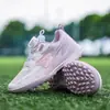 Nuevos zapatos de fútbol para niños con velcro y tacos, adecuados para la competición y el entrenamiento de estudiantes de primaria, zapatos de malla antideslizantes para niñas al por mayor