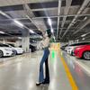 Jeans de Contraste Pesados con Empalme y Micro-Acampanados para Mujer Estilo Coreano de Cintura Alta Adelgazantes Elásticos Modernos Versátiles de Pierna Larga