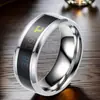 Anillo de acero de titanio para hombre estilo transfronterizo nicho Europa y Estados Unidos anillo de temperatura cambio inteligente de temperatura no se decolora anillo de acero inoxidable
