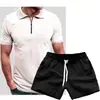 Nuevo Estilo Sencillo para Hombre Color Sólido Cuello Polo Casual Camiseta de Manga Corta Traje de Manga Corta