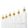 Garrafas transparentes de vidro para óleos essenciais no atacado, frascos conta-gotas para sérum com pontas de borracha, frascos portáteis para dispensar amostras cosméticas, feitos sob medida