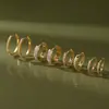 Brincos de Argola Elegantes de Aço Titânio com Strass, Brincos de Luxo Leve de Alta Qualidade, Joias Transfronteiriças de Aço Inoxidável, Atacado Não Desbota para Mulheres