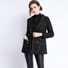 Roupas de outono e inverno Terno feminino Colarinho Manga comprida Tecido Xadrez Comprimento médio Tweed Casaco Chanel 2022