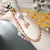 Cadena de Teléfono Colgante de Caqui de Nuevo Estilo para la Buena Suerte, Amuleto de Buena Suerte, Llavero de Pulsera con Cuentas de Cristal Fresco de Verano