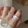 Anillo Exquisito y de Lujo con Acabado Mate para Mujer, Anillo Abierto Geométrico de Alta Gama y Moderno, Anillo Único para el Dedo Índice