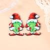 Venta caliente transfronteriza acrílico de doble cara creativo Navidad aretes de anciano collar llavero colgante de bolsa