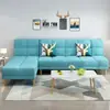 Sofá cama moderno en forma de L para apartamento pequeño, sofá largo de doble uso integrado, en stock, cama plegable doble