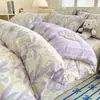 Conjunto de Roupa de Cama Quatro Peças 100% Algodão Algodão Puro 2025 Novo Lençol de Cama Doméstico Capa de Edredom Lençol com Elástico Roupa de Cama para Dormitório Quatro Estações Conjunto de Três Peças