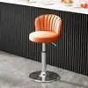 Taburete de barra con respaldo ajustable, taburete alto, giratorio, adecuado para cajeros, diseño simple, taburete de peluquería ajustable con ruedas