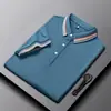 Camiseta de Manga Curta de Seda de Gelo Novo Estilo de Verão para Homens de Meia-Idade, Blusa Casual Solta para Idosos, Camisa Fina com Gola para Meia-Idade e Idosos