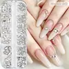 Decorações para Nail Art 12 Compartimentos Forma de Diamante Strass Irregulares Vidro Irregular Diamantes Transparentes Misturados Decorações para Unhas
