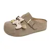 Nova Coleção Primavera 2026 Sapatos Birkenstock Ins Estilo Coreano Feminino Slip-On Meio Slip-On Sapatos Casuais Estilo de Rua Y703