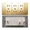 Jinmai oculto gris/blanco/dorado 118 enchufe con interruptor de 3 posiciones y 5 orificios doméstico panel de 3 posiciones de alta potencia con 15 orificios