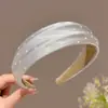 Diadema con Diseño de Corona Alta para Hacer que el Rostro Parezca Más Pequeño, Lujo Ligero, Antideslizante, Tejido, Patrón de Cuadros y Lunares, Sensación de Alta Gama para Adultos y Mujeres Jóvenes