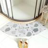 Alfombra Curva para la Puerta del Baño, Cabina de Ducha, Alfombra Absorbente Creativa Personalizada, Separación de Seco y Húmedo en el Baño, Felpudo Antideslizante