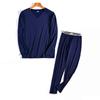 Traje de ropa interior térmica sin costuras para hombre, lijado, ajustado, de terciopelo, ropa de otoño, pantalones de otoño, ajustado, elástico, traje base para hombre