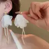 Pendientes de Flor de Malla Perla Aguja de Plata Borla Primavera y Verano Frescos Dulces Super Inmortales Pura Pasión Pendientes de Moda Venta al por Mayor